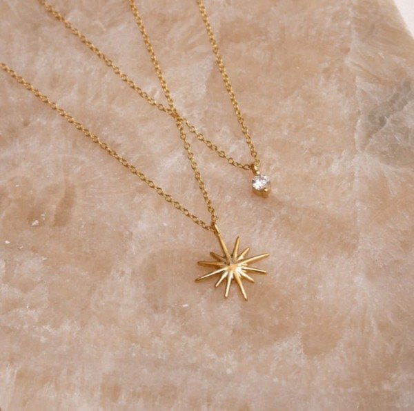 Producto - COLLAR DOBLE DUST. ACERO DORADO