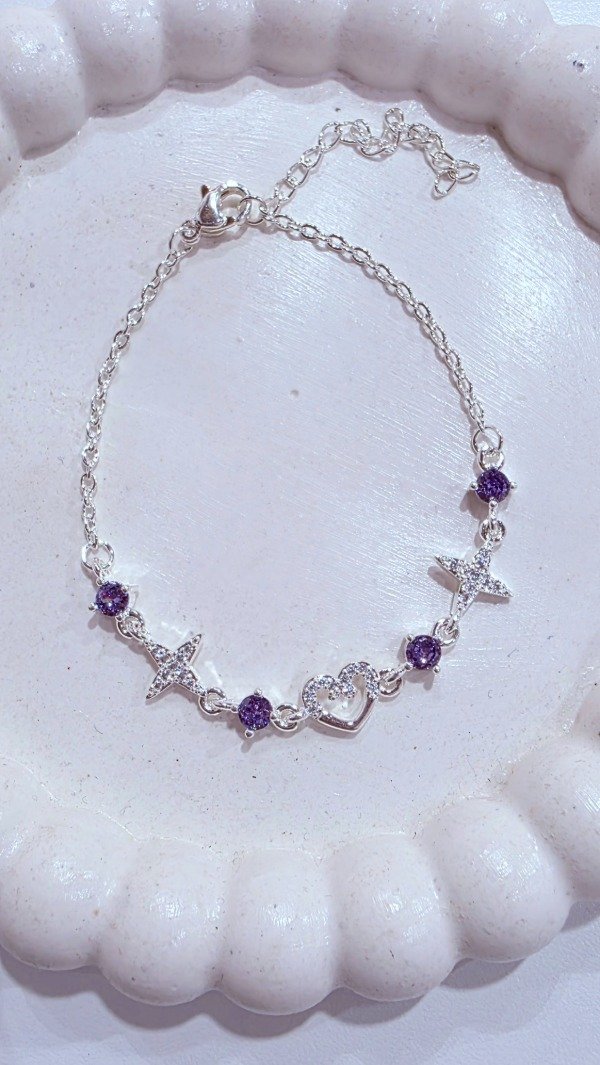 Producto - Pulsera destello corazon morado AB