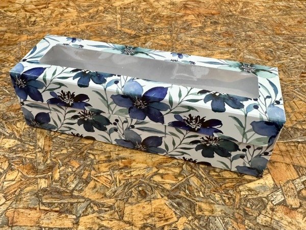 Producto - CAJA FLORES AZULES -COD.1565 medida 20X6X6