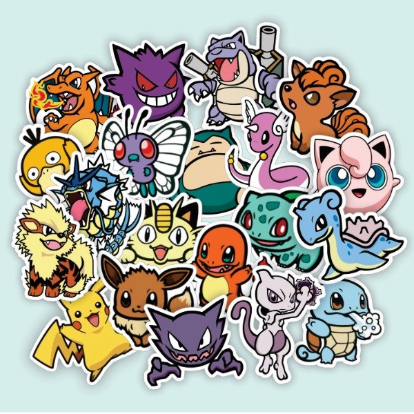Producto - Pack 20 Stickers Vinilo Uv Premium - Pokemon