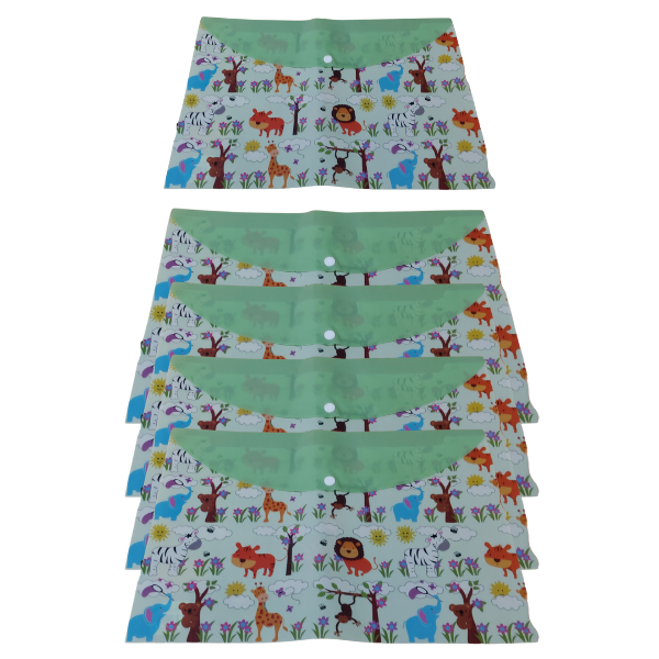 Producto - Sobre Plastico Con Boton Estampados 35 Cm X 25 Cm Animalitos - 5