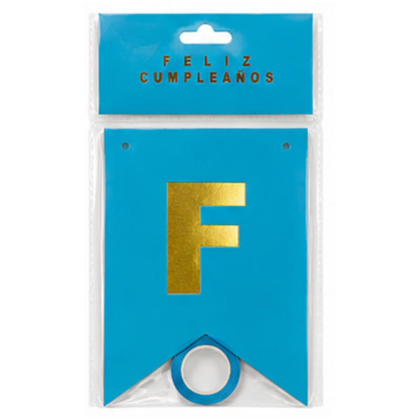 Producto - Banderín feliz cumple letras doradas - 6