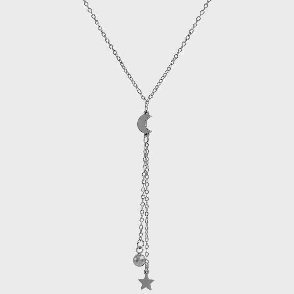 Producto - Collar de acero quirúrgico - Tipo Corbatero - Luna - Estrella