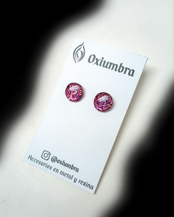 Producto - Mini Aretes Orb (cobre y violeta) I