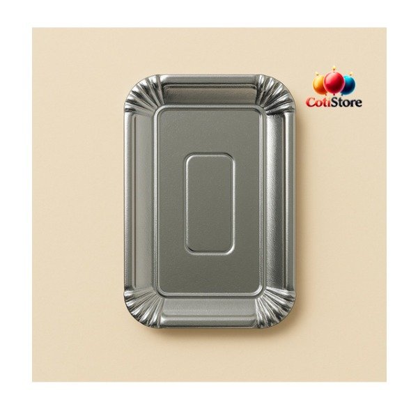 Producto - Bandeja Cartón Plata Rectangular c/borde 30x40cm