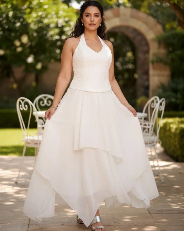 Producto - Vestido Novia señora corset con falda irregular - 9