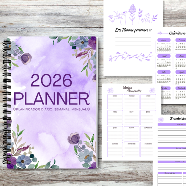 Producto - Planner 2026 - Diario, semanal y mensual - PLA07