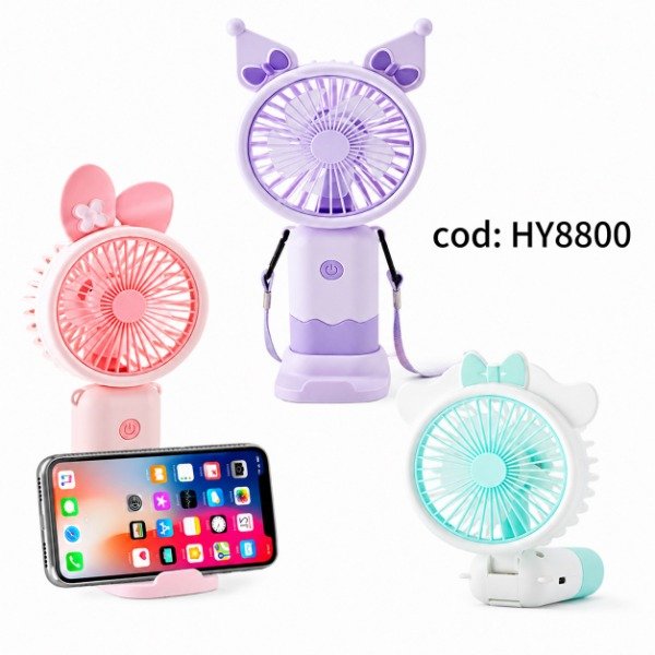 Producto - Ventilador recargable usb kawaii surtidos colores #HY8800