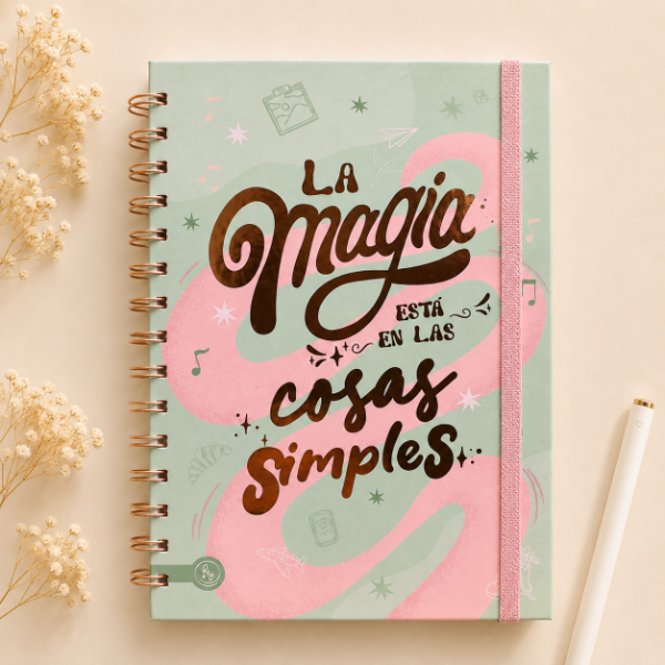 Producto - Cuaderno A5 La Magia Está en las Cosas Simples Verde Pastel