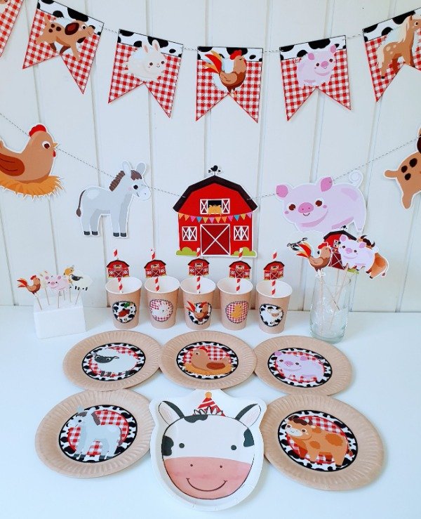 Producto - Animales de la Granja Cotillón Kit Cumpleaños Completo