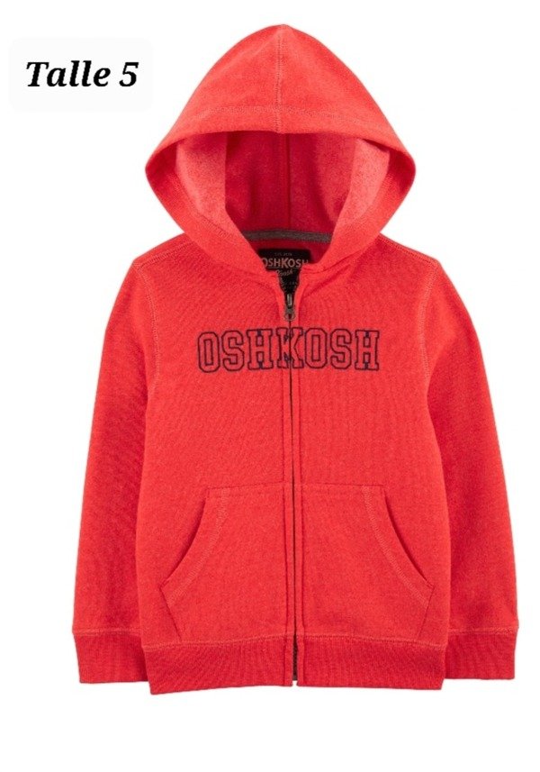 Campera oshkosh con friza talle 5 rojo