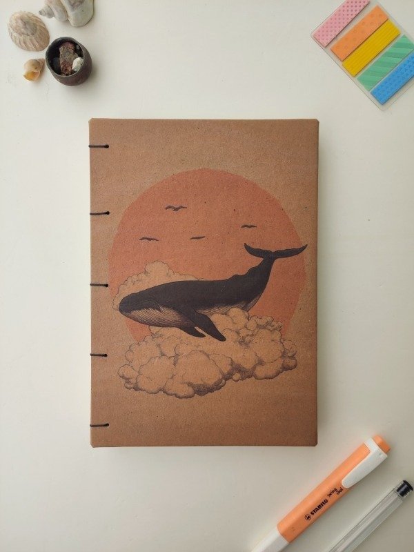 Producto - Cuaderno A5 Ballena in the sky with diamonds -en stock-