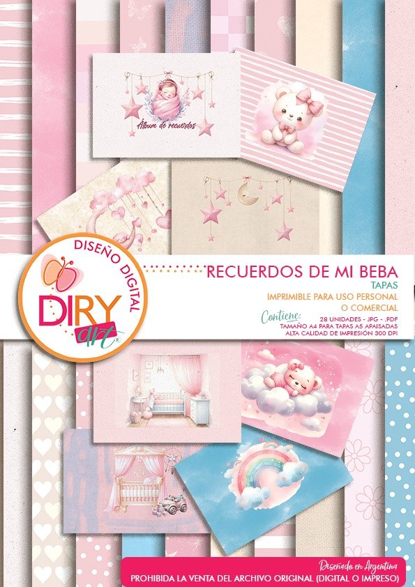 Producto - Recuerdos de mi beba - Tapas - Diseños A4