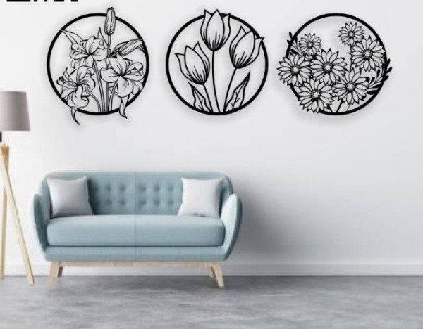 Producto - Flores circulares Triptico