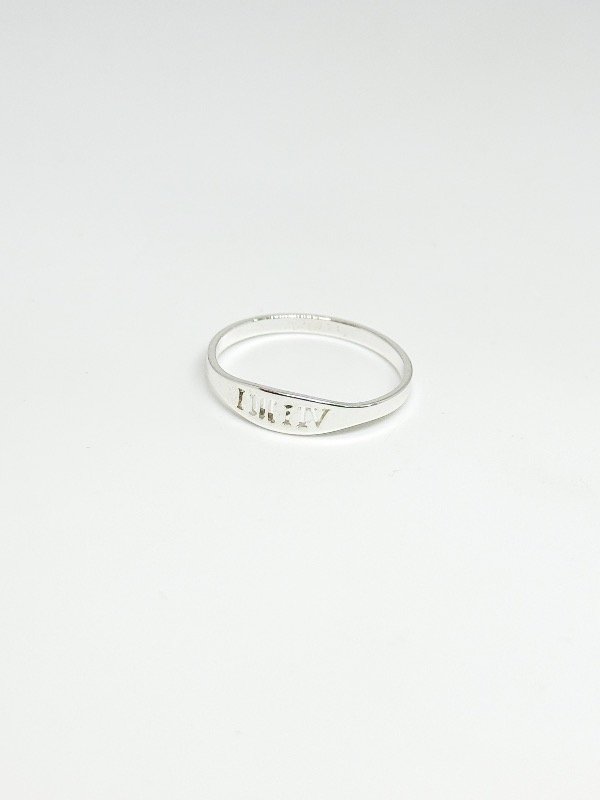 Producto - Anillo acero blanco números romanos