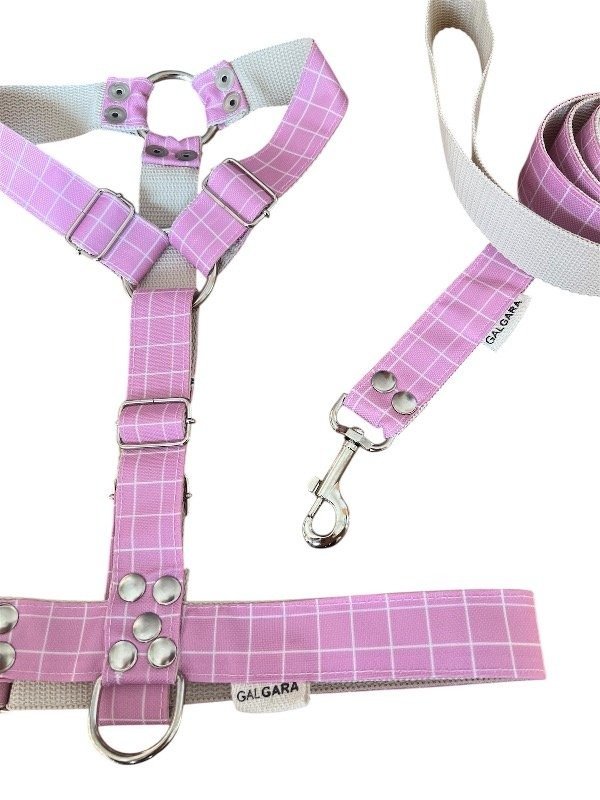 Producto - Pretal Cordura cuadros rosa