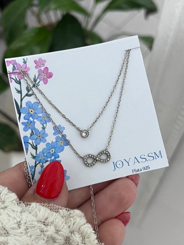 Producto - Cadena dos en uno , infinito y cubic , largo regulable