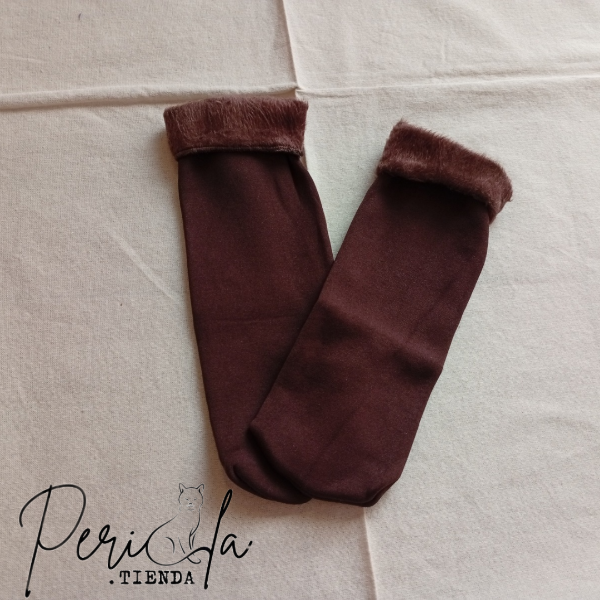 Producto - Soquetes Marrón con Piel
