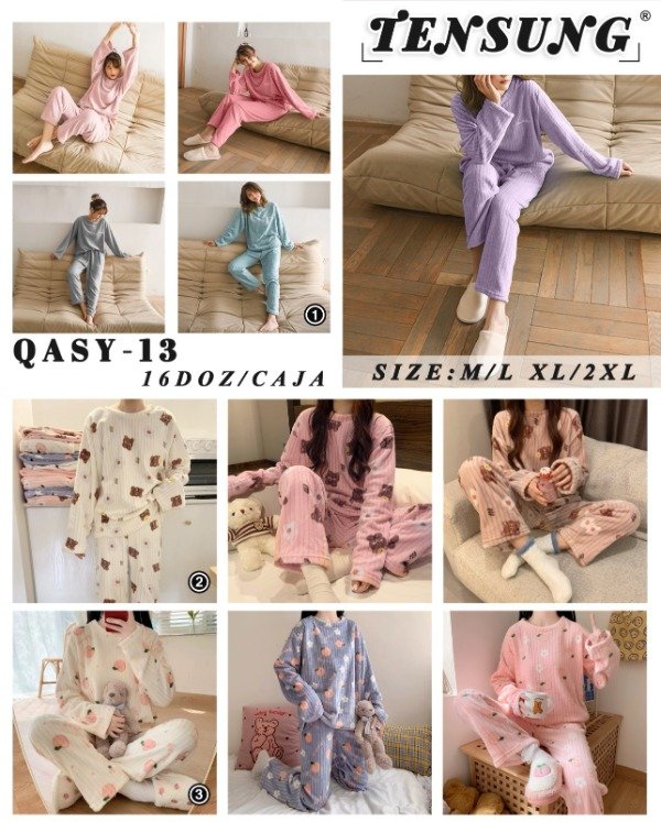 Producto - PIJAMA POLAR ACANALADO DAMA TENSUNG QASY-13 (x6)