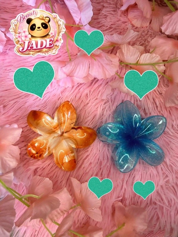 Producto - Broche hawaiano grande naranja o azul