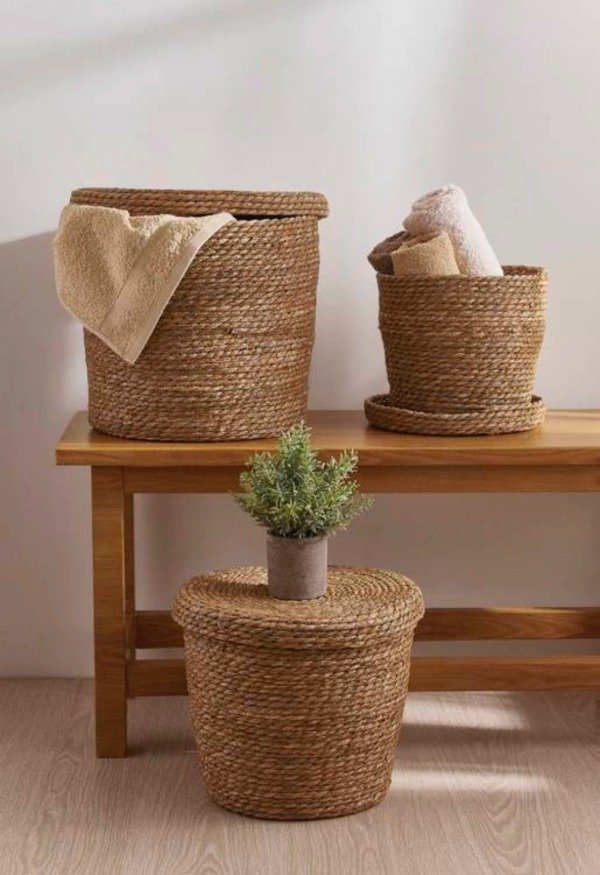 Producto - CANASTOS ORGANIZADORES DE SEAGRASS CON TAPA - MEDIDA CHICO