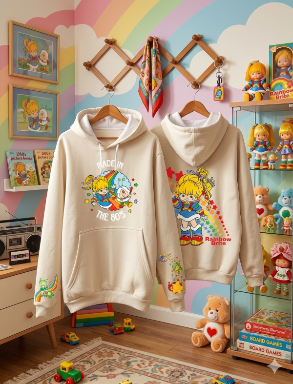 Producto - Buzo Canguro Algodon Rainbow Brite Hueso