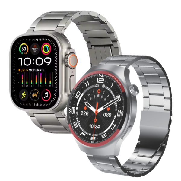 Producto - Combo Smartwatch Ultra 3 + Watch 4 Pro Metalicos + 7 Mallas Plateado
