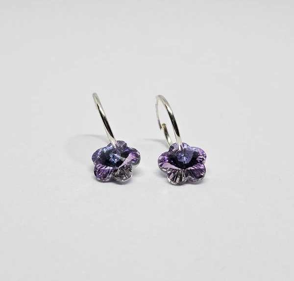 Producto - Argollas Flor Dije Cristal