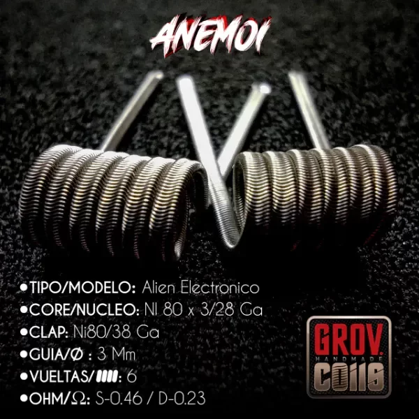 Producto - COIL PREARMADA GROV COILS ANEMOI (0.46ohm)