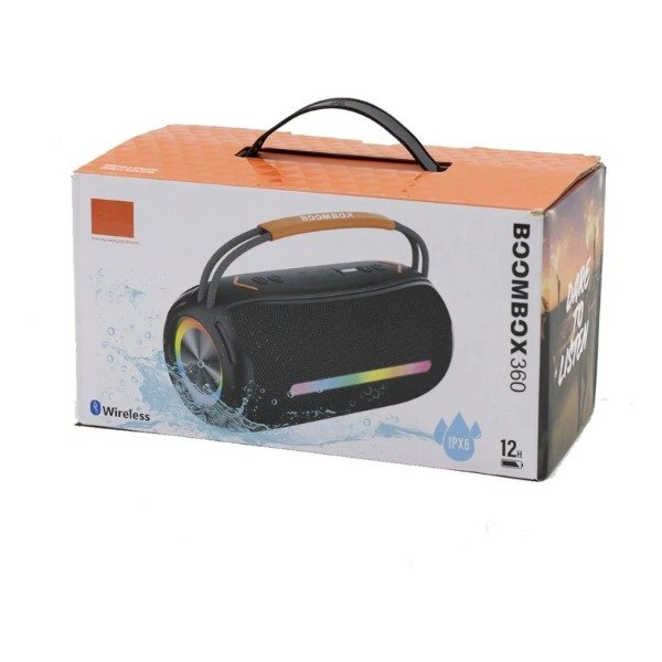 Producto - Parlante Portátil Bluetooth Símil Boombox Negro Ipx6 Rgb
