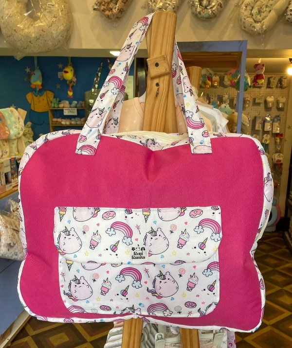 Producto - Bolso maternal con neceser reni ranita unicornios