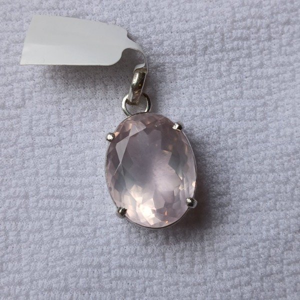 Producto - Dije Plata 925 con cuarzo rosado