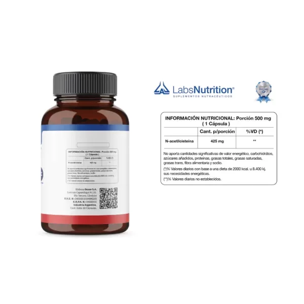 Producto - LABS NUTRITION - NAC 500MG X 60CAPS