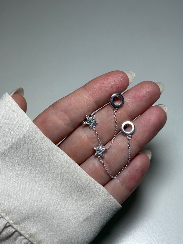 Producto - Aros con doble dije y cadenitas - 0