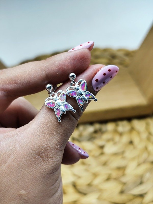 Producto - Aros Colgantes Mariposa Fucsia