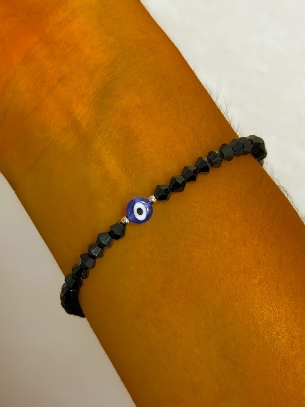 Producto - Pulsera cristal ojo turco negra