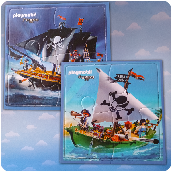 Producto - Set de 2 rompecabezas Playmobil - Piratas (4 piezas cada uno)