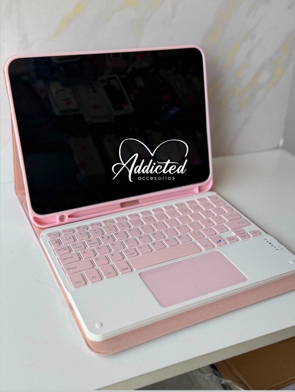 Producto - Flip cover con teclado desmontable Ipad 10ma/11ava gen 10.9" IPAD A16 ROSA