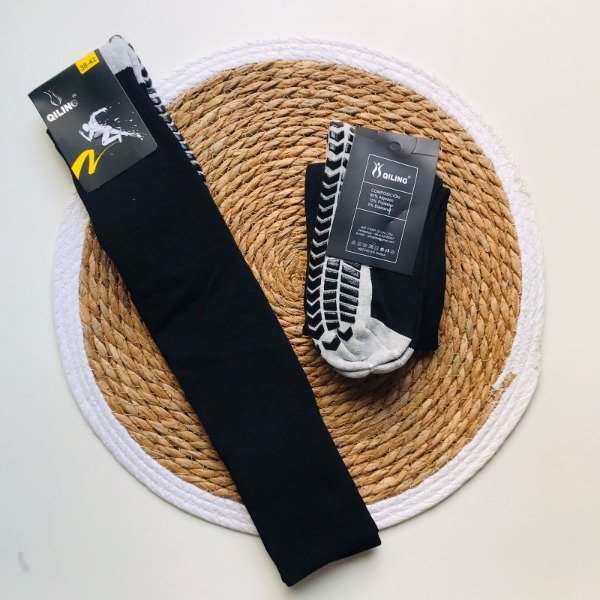 Producto - Medias Largas Deportivas Qiling Con Antideslizante (Negro)