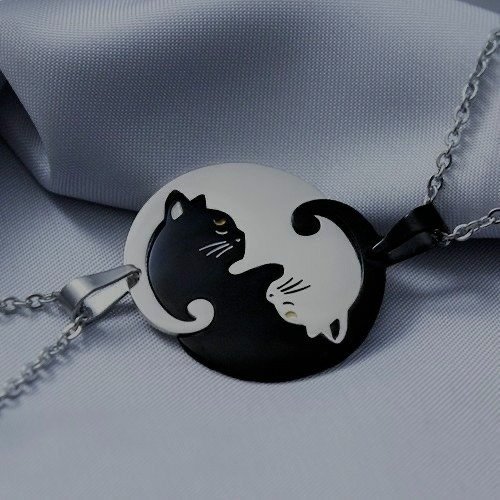 Producto - Dúo de collares - Gatitos yin yang