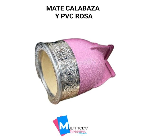 Producto - MATE CALABAZA Y PVC ROSA