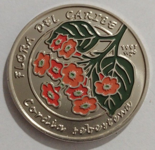 Producto - Cuba 1 peso 1997 flora del caribe (cardia sebestena)