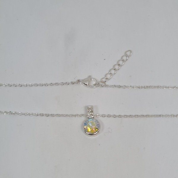 Producto - Collar acero blanco circulo