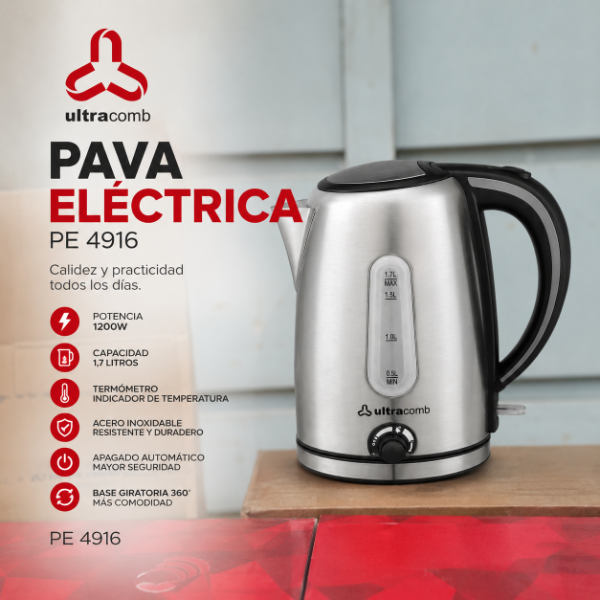 Producto - PAVA ELÉCTRICA ULTRACOMB PE-4916