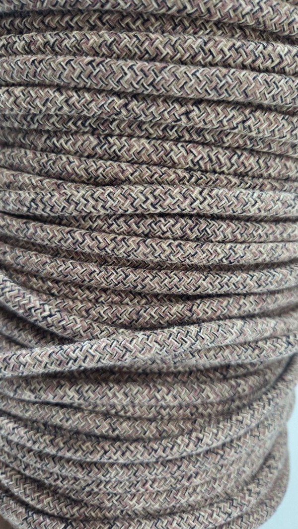 Producto - Cordon de algodón trenzado 6mm MELANGE MIX MARRONES