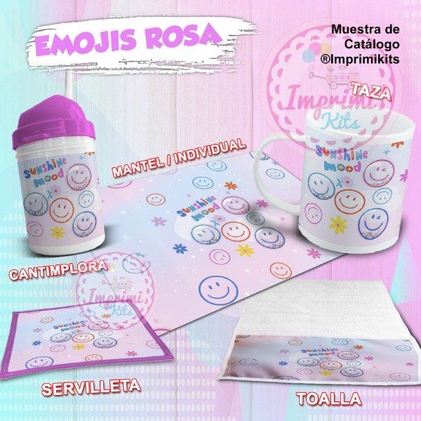 Producto - Plantillas Para Sublimar Diseños Set de Jardín Emojis rosas