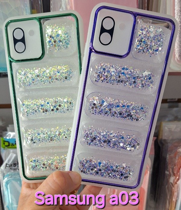Producto - Fundas puffer brillo. Samsung a03