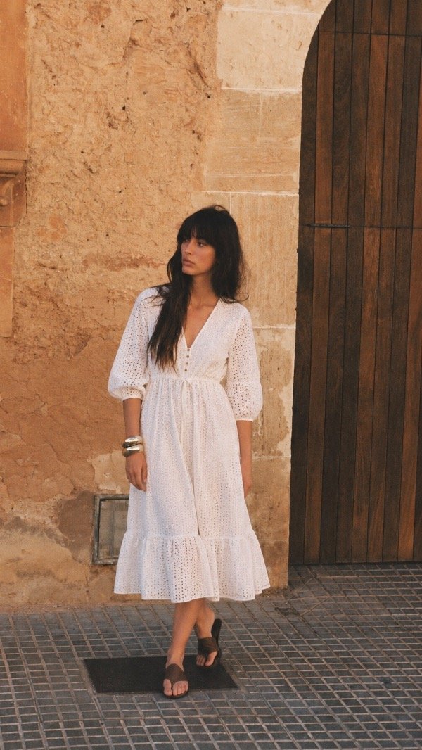 Producto - Vestido bordado perforado Zara - 0