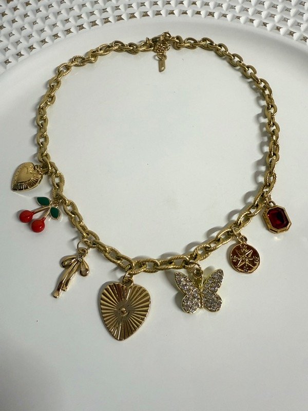 Producto - CD146 Collar multidijes acero dorado 45 cm