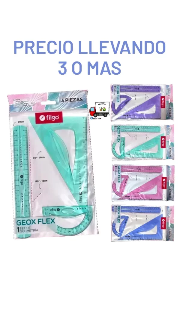 Producto - Set de geometría flexible filgo (cantidad)